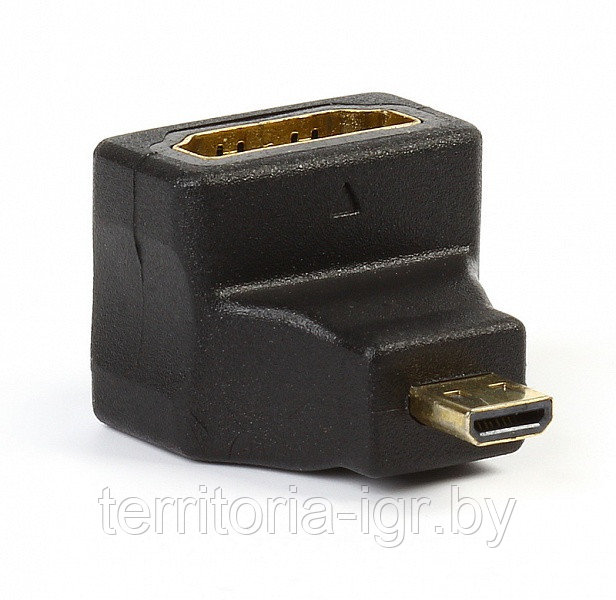 Купить Переходник (адаптер) micro HDMI M - HDMI F, угловой разъем (A118 ...