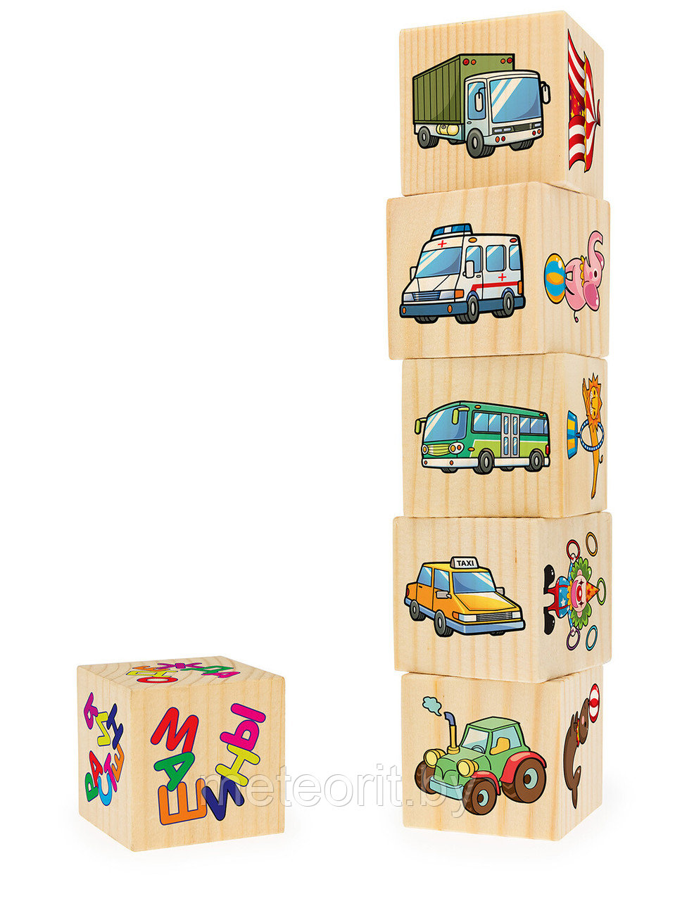 Ассоциации на кубиках №4 (машины, растения, одежда, спорт, цирк, птицы) 6 кубиков