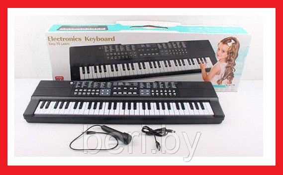 BX-1688 Детский синтезатор, микрофон, запись, usb, работа от сети, 61 клавиша - фото 1 - id-p119257772