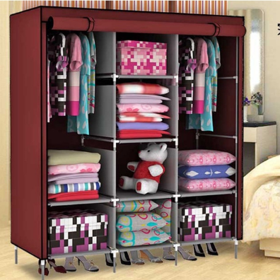 Складной шкаф Storage Wardrobe mod.88130 130 х 45 х 175 см. Трехсекционный (Серый) - фото 7 - id-p119274199