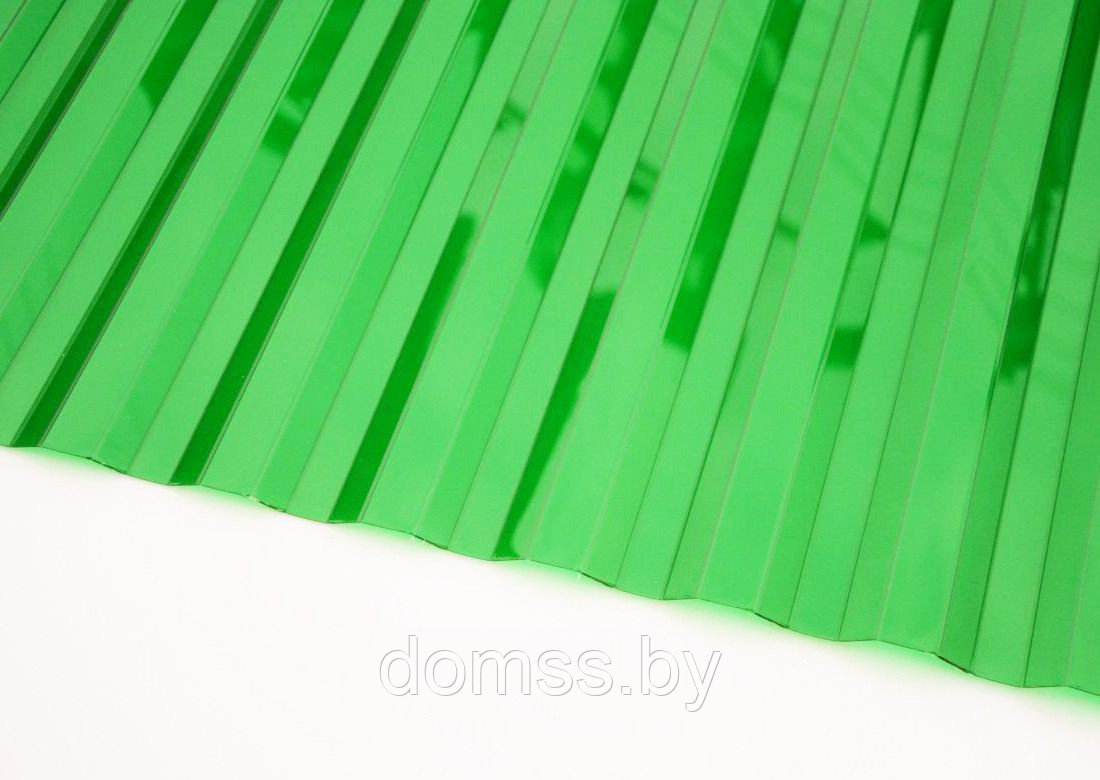 Кровельная монолитная трапеция Зеленая 1050*2000*0,8мм. Профилированный монолитный поликарбонат Borrex - фото 5 - id-p85900762