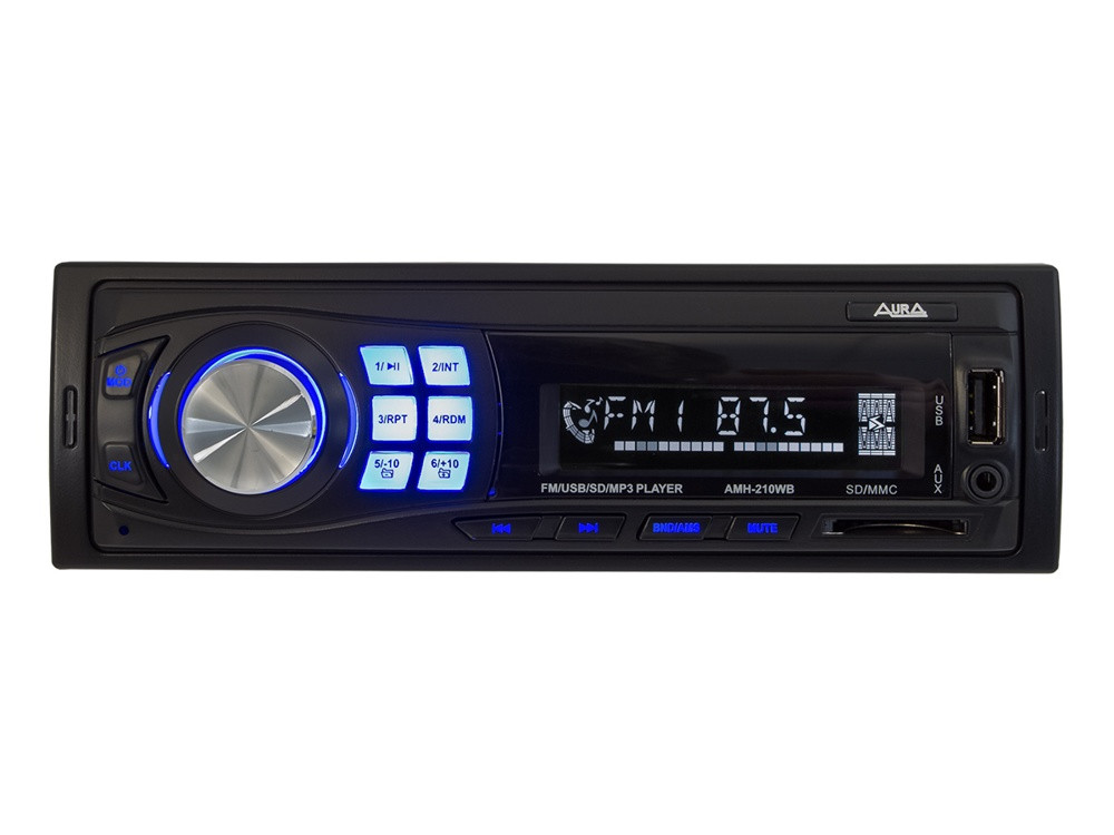 Бездисковая автомагнитола с USB-портом и SD слотом Aura AMH-210WB - фото 1 - id-p78220373