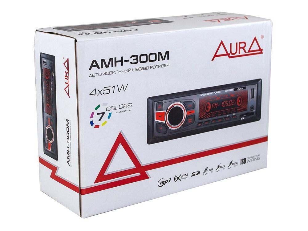 Бездисковая автомагнитола с USB-портом и SD слотом Aura AMH-300M (мультиподсветка) - фото 3 - id-p80990432