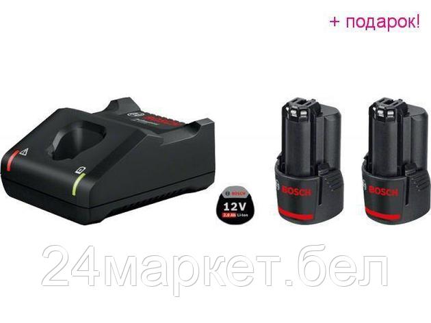 BOSCH Китай Комплект аккумулятор 12.0 В GBA12 V 2 шт. + зарядное устройство GAL 12V-40 (Набор GBA 12 В 2,0 Ач, фото 2