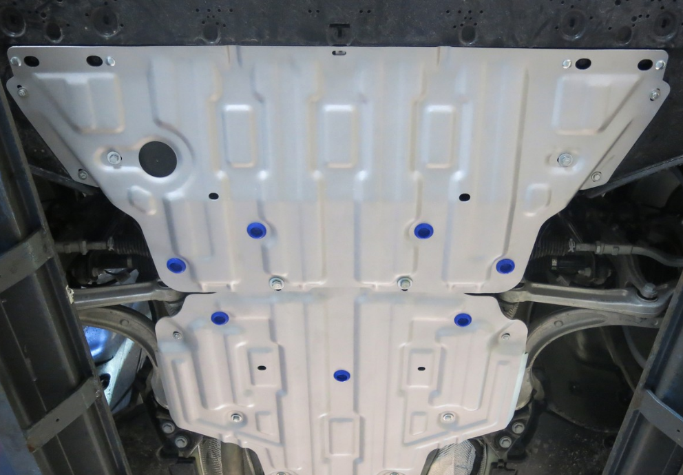 Защита алюминиевая "Rival" для картера Audi A4 АКПП 2015-2020. Артикул 333.0334.1 - фото 1 - id-p119280887