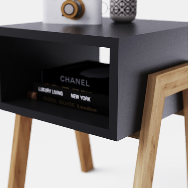 Тумбочка CRAFTO / РУБИ/black в скандинавском стиле Тумбочка CRAFTO / РУБИ/black в скандинавском стиле