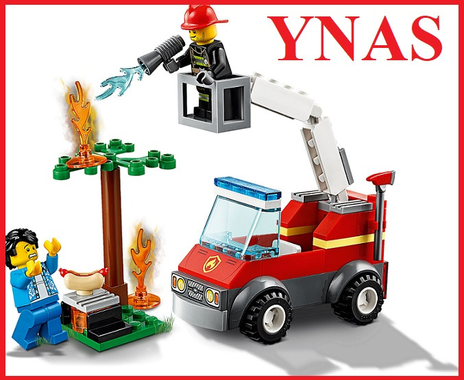 Детский конструктор Lari арт. 11211 "Пожар на пикнике машина", аналог Лего сити Lego пожарные 60212