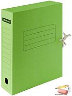 Папка архивная с завязками OfficeSpace, микрогофрокартон, 75 мм., зеленый