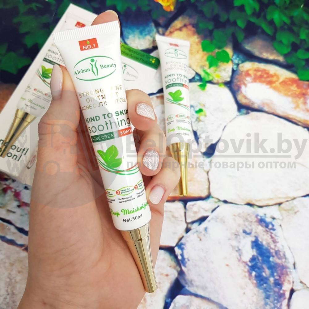 Концентрированный крем от прыщей (против акне) с солями Мертвого моря Kind to Skin Soothing acne cream, 30g - фото 6 - id-p119305467