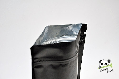 Пакет Дой-пак метал с замком ЗИП-ЛОК 170х300+(45+45), черный матовый - фото 2 - id-p119308174