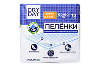Пелёнки гигиенические одноразовые впитывающие DRY DAY, Super, 60х60, 10 шт.