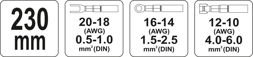 Инструмент для зачистки и обжима проводов 0,5-6мм², YATO - фото 3 - id-p119338801