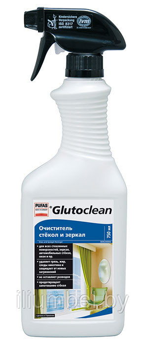 Очиститель стекол и зеркал Glutoclean 750 мл