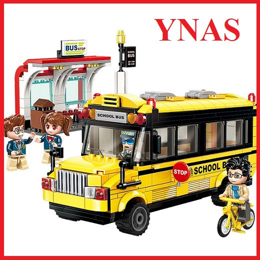 Детский конструктор Qman арт. 1136 Школьный игрушечный автобус из серия техника аналог Лего сити - фото 1 - id-p119363454