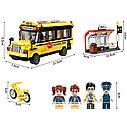 Детский конструктор Qman арт. 1136 Школьный игрушечный автобус из серия техника аналог Лего сити, фото 2