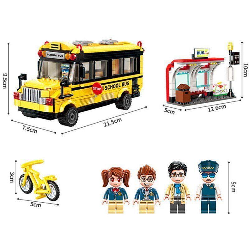 Детский конструктор Qman арт. 1136 Школьный игрушечный автобус из серия техника аналог Лего сити - фото 2 - id-p119363454