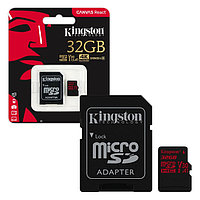 Карта памяти SDHC-micro Card 32GB Kingston SDCR/32GB UHS-I U3 + microSD-- SD Adapter