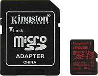 Карта памяти SDXC-micro Card 128GB Kingston SDCR/128GB UHS-I U3 + microSD-- SD Adapter