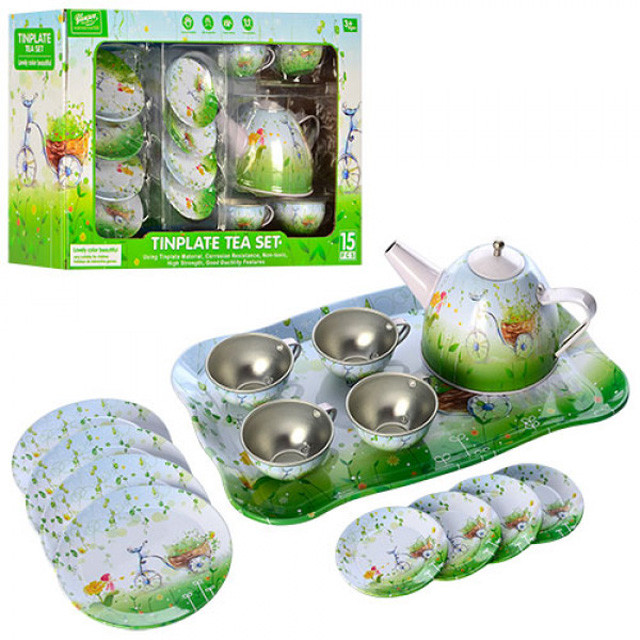 Игровой набор посуды Чайный сервиз металл 555-015 - фото 1 - id-p119386195