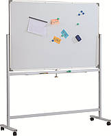 Доска магнитно-маркерная двусторонняя вращ-ся Classic Boards BMD159-E7, 150х90 см, мобильная на