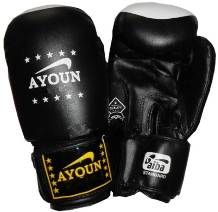 Перчатки боксерские Ayoun 867 - 6, 8, 10, 12, 14 унц. черный - фото 1 - id-p90180658