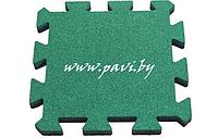 Резиновая плитка ПАЗЛ (ласточкин хвост, PUZZLE), толщиной 40 мм, зеленая