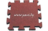 Резиновая плитка ПАЗЛ (ласточкин хвост, PUZZLE), толщиной 20 мм, красная