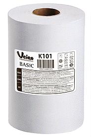 Полотенца бум 1-слойные в рулонах Veiro Basic K101 (2р/уп,макулатура, натуральный), РФ