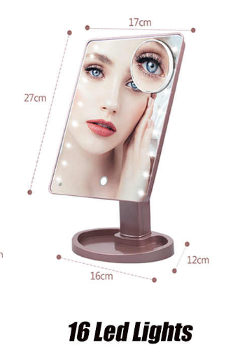 Косметическое зеркало с подсветкой Large Led Mirror (16 светодиода) - фото 2 - id-p114435861