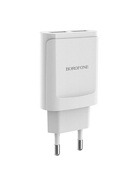 Зарядное устройство Borofone BA8A 2USB 2.1A Белый