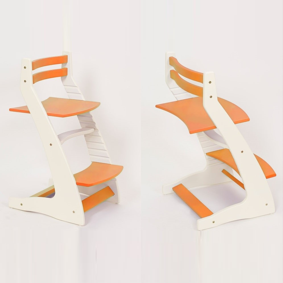 Детский регулируемый стул «ВАСИЛЁК» ВН-01 (бело-оранжевый) - фото 1 - id-p100426664