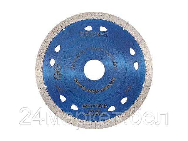 HILBERG Китай Алмазный круг 125х22 мм по керамике сплошн.ультратонкий HILBERG (1,1 мм) - фото 1 - id-p109456794