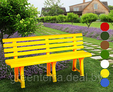 Скамейка садовая пластиковая со спинкой, складная лавка для дачи, фото 2