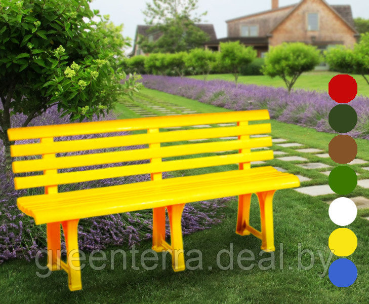 Скамейка садовая пластиковая со спинкой, складная лавка для дачи - фото 2 - id-p48981355