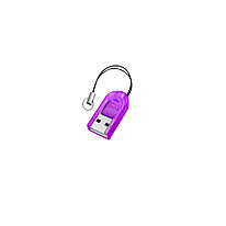 Картридер MicroSD OXION OCR012VL фиолетовый, поддержка форматов microSD до 32 Гб USB 2.0
