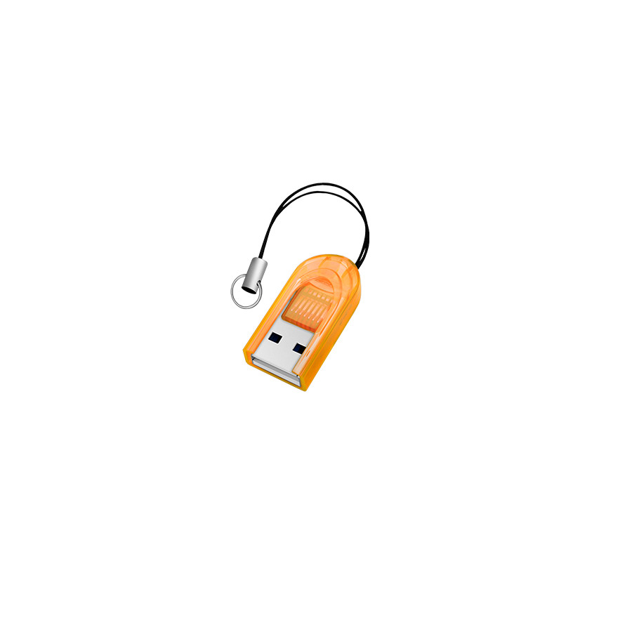 Картридер MicroSD OXION OCR012OG оранжевый, поддержка форматов microSD до 32 Гб USB 2.0 - фото 1 - id-p119416849