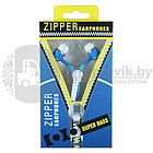 Наушники на молнии Zipper Earphones 2 в 1 Универсальные Черные, фото 7