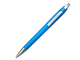 Ручка шариковая, пластик, голубой/серебро, АУРА, фото 2