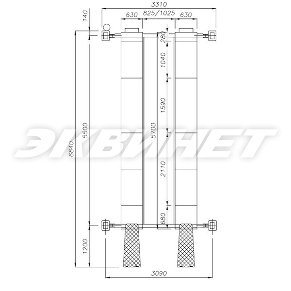 Подъёмник четырехстоечный APAC 1526BL5 5т / ОМА / WERTHER - фото 3 - id-p119498442