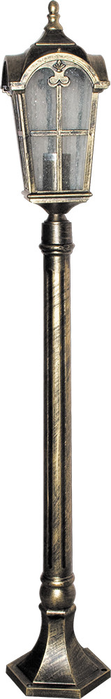 Садово-парковый фонарь столб PL107 Кастелло малые, (1120 мм) черное золото