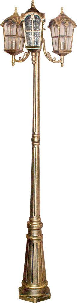 Светильник садово-парковый, серии «Кастелло» малые FERON PL110 3*60W, E27, цвет черное золото
