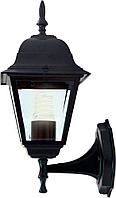 Уличный настенный светильник Feron 4101 четырехгранный на стену вверх  черный