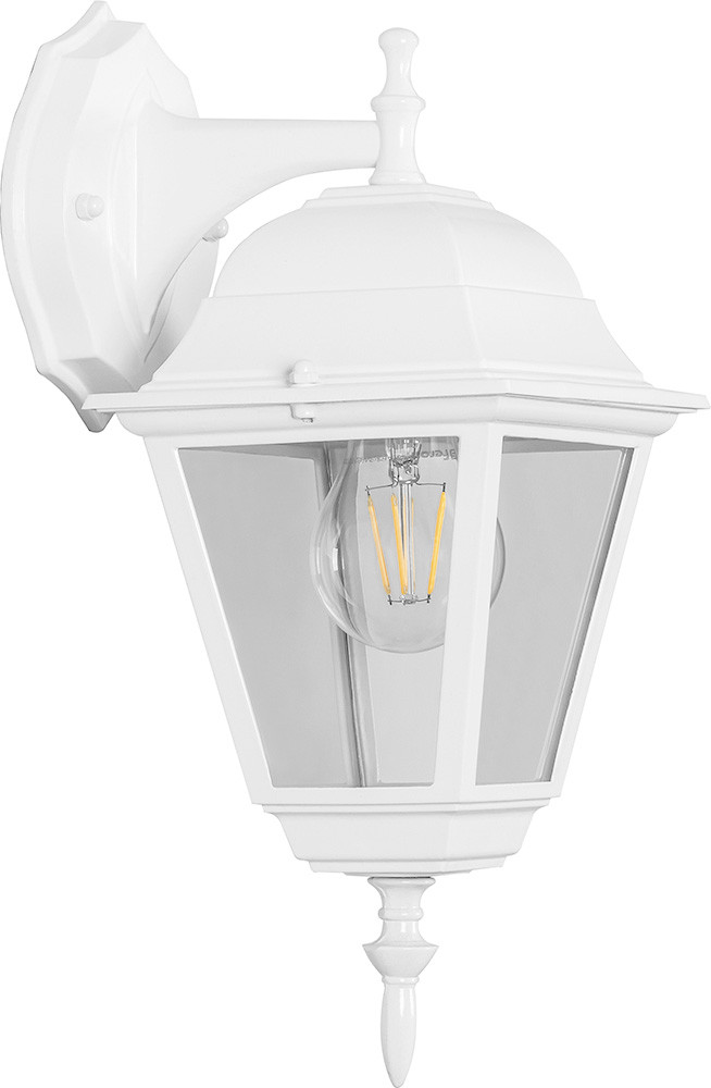 Светильник садово-парковый Feron 4102 четырехгранный на стену вниз 60W E27 230V, белый