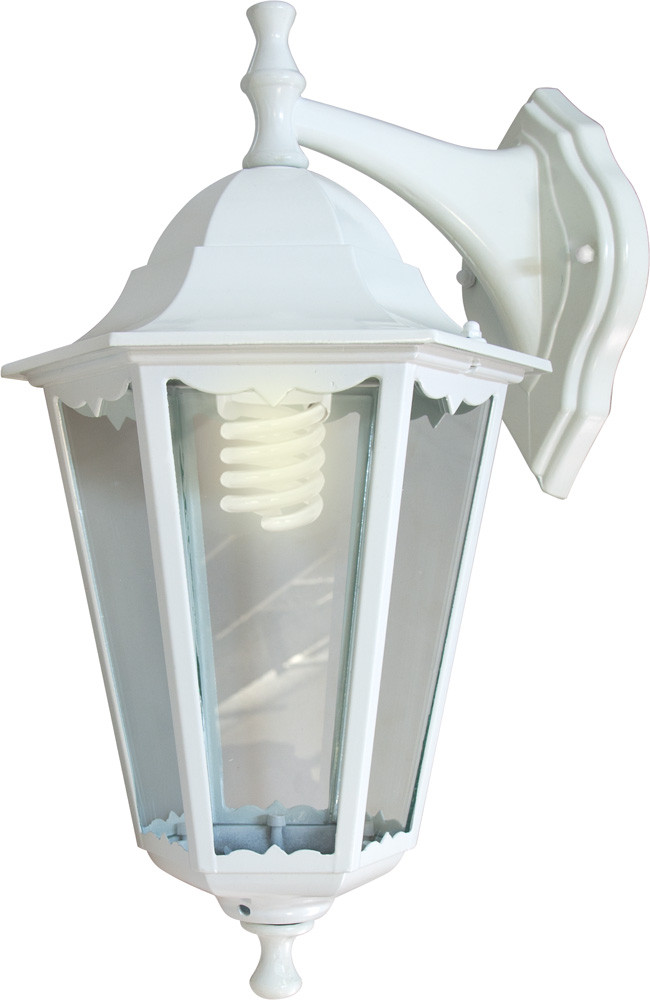 Настенный светильник (НБУ 11053) FERON 6102 1*60W, E27, 230V, IP44, цвет белый, 6-и гранник,
