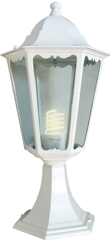 Светильник садово-парковый, серии «Классика» (НТУ) FERON 6104 1*60W, E27, 230V, IP44, цвет белый, 6-и гранник,