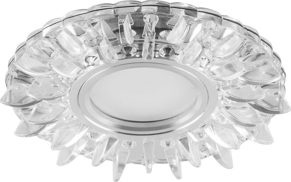 Точечный светильник с белой LED подсветкой Feron CD911 потолочный MR16 G5.3 прозрачный