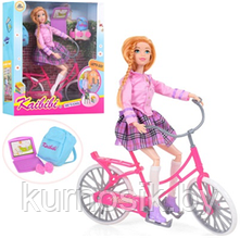 Кукла на велосипеде с аксессуарами, арт. BLD143