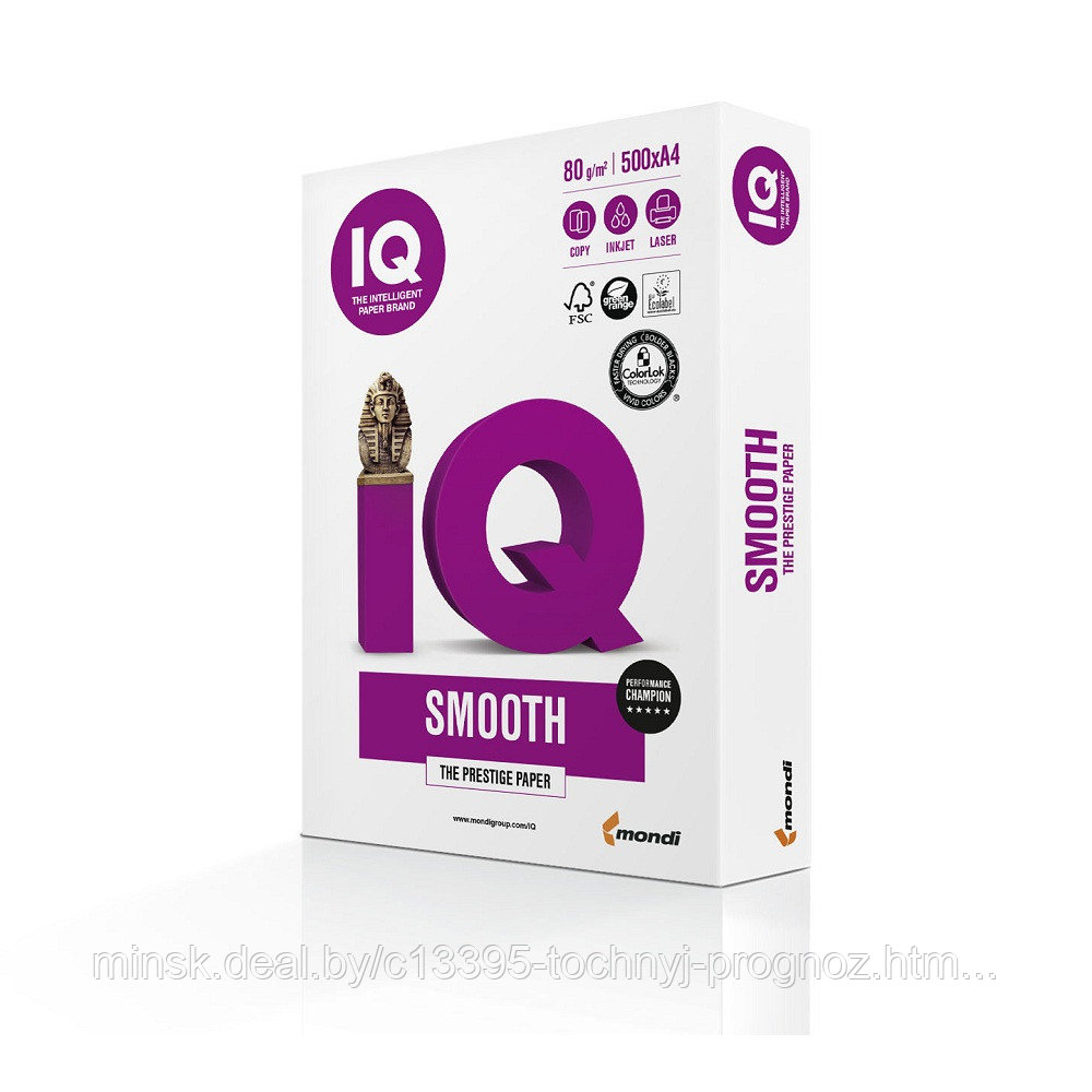 Бумага IQ Selection Smooth, А4, 80 г/м2, 500 л - фото 1 - id-p66889569