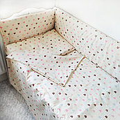 Комплект постели в детскую кроватку. 4 предмета ( бортики + постель)