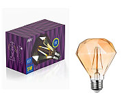 Лампа светодиодная VINTAGE GOLD Filament колба "Бриллиант" E27 5W, 2200K, DECO Premium GOLD, теплый свет